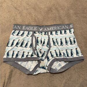American Eagle Outfitters Penguin Print Boxer Briefs - Blue and Gray